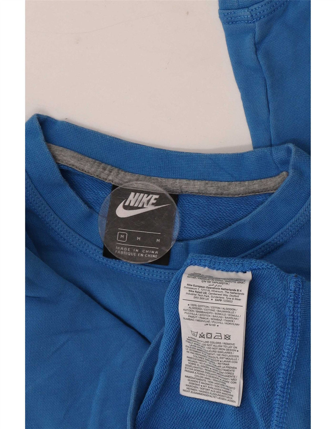Nike Damen Sweatshirt Pullover UK 14 Mittelblaue Baumwolle