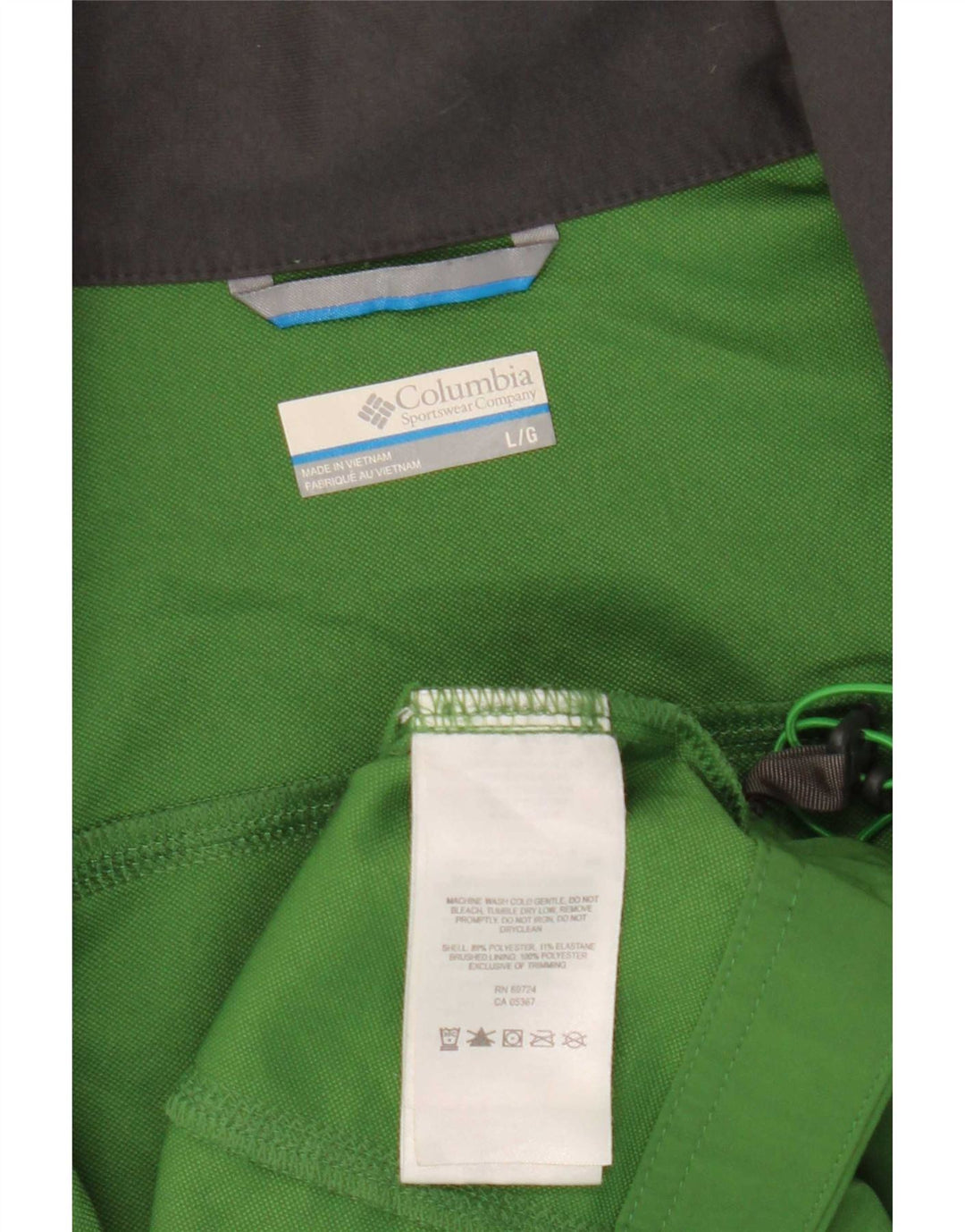 Columbia Herren-Trainingsanzug-Top-Jacke, großes grünes Polyester