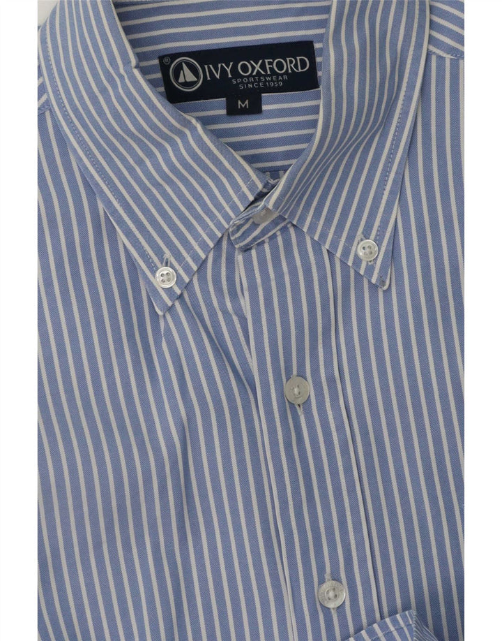 Ivy Oxford Herrenhemd Mittelblauer Nadelstreifen