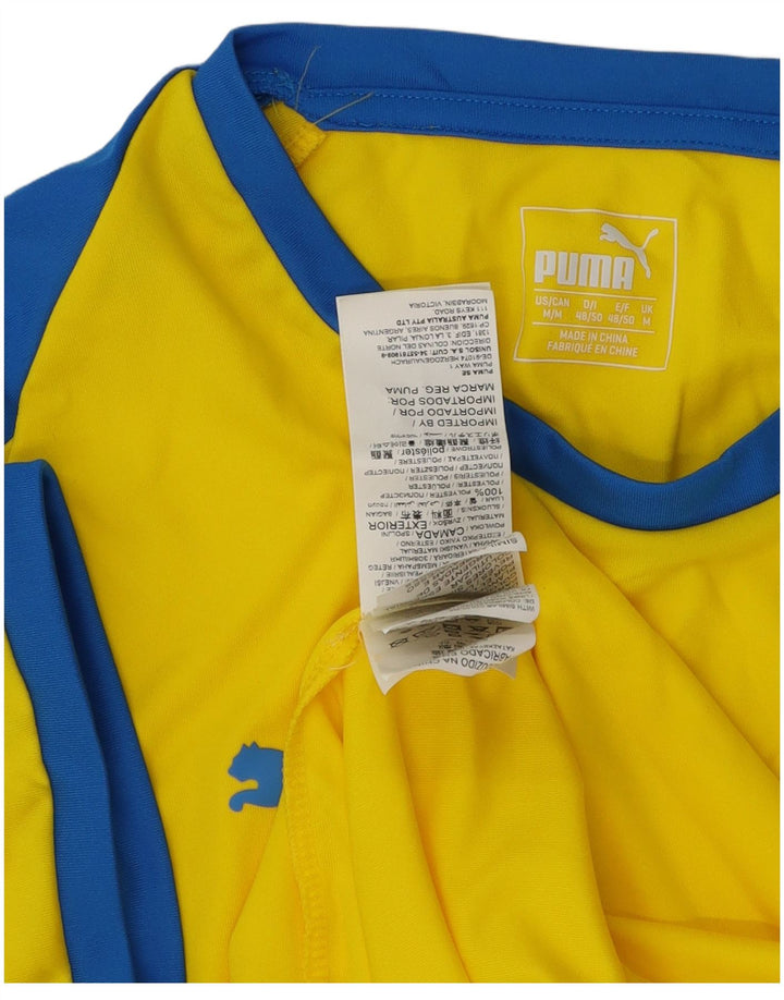 Puma Herren T-Shirt Top Mittelgelbes Colourblock-Polyester
