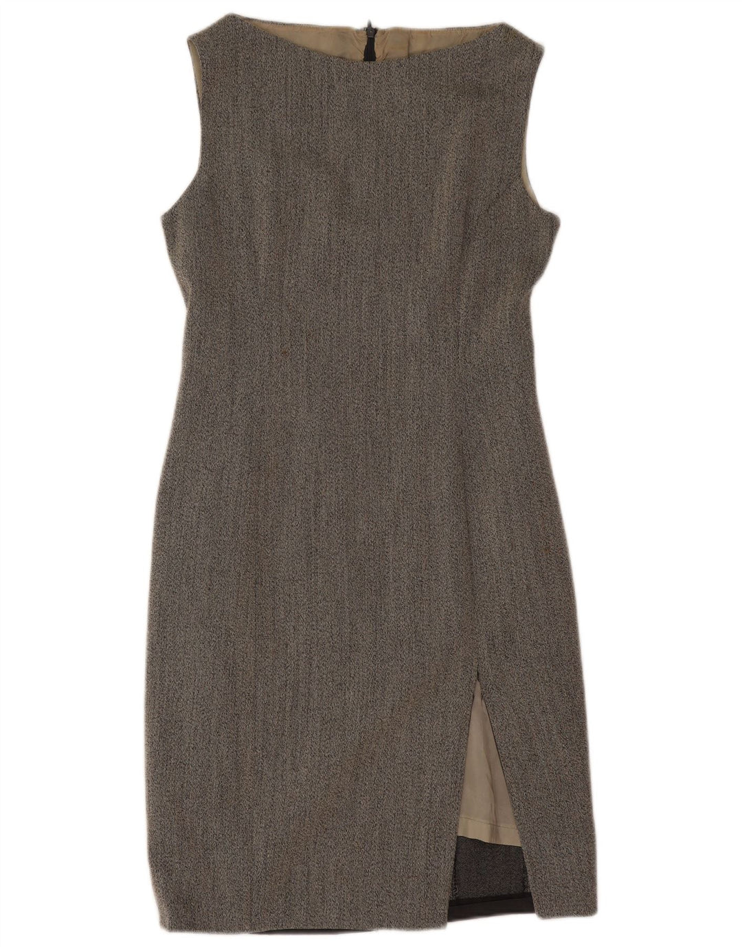 Vintage Damen Ärmelloses Etuikleid UK 12 Mittelgrau
