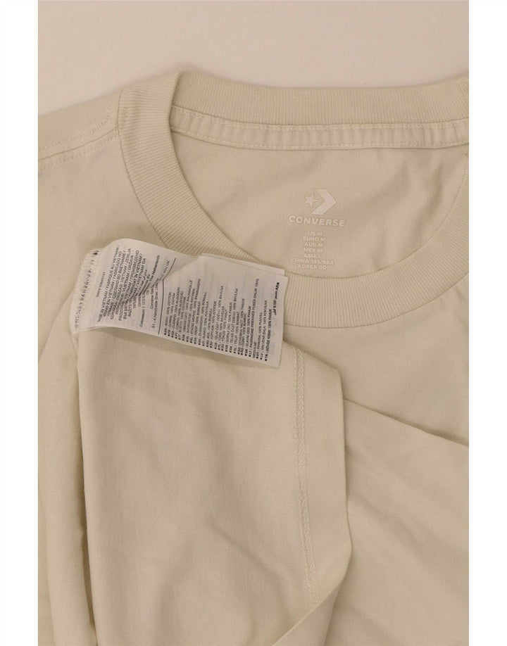 Converse Damen T-Shirt Top UK 12 Mittelbeige Baumwolle