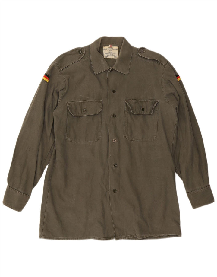 Vintage Herren Militärhemd Größe 39/40 Medium Khaki