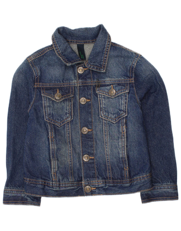 Benetton Jungen-Jeansjacke, 3–4 Jahre, 2XS, blaue Baumwolle
