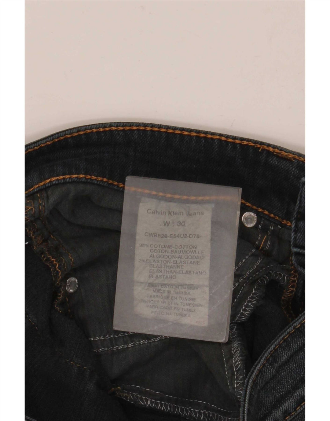 Calvin Klein Damen Straight Jeans W30 L26 Marineblau Baumwolle