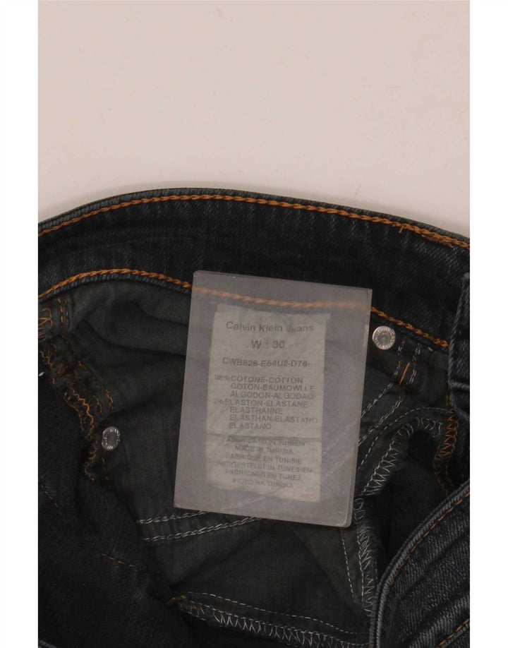 Calvin Klein Damen Straight Jeans W30 L26 Marineblau Baumwolle