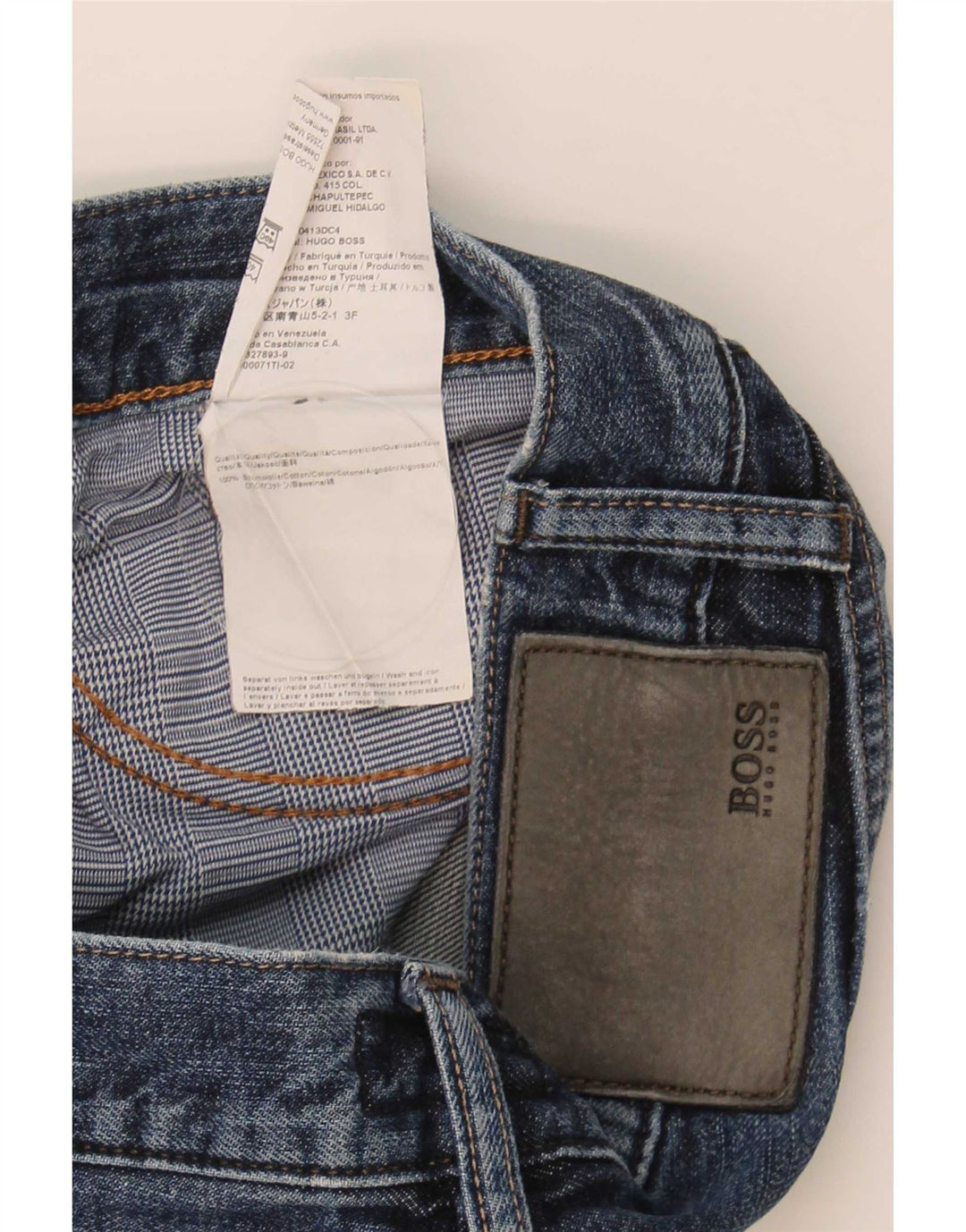 Hugo Boss Herren Straight Jeans W32 L34 Blaue Baumwolle