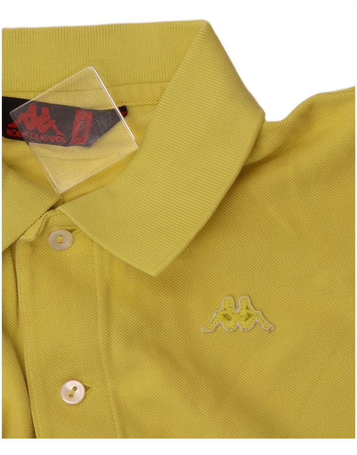 Kappa Herren Poloshirt Small Gelb Baumwolle