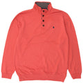 Izod Herren-Sweatshirt mit Knopfkragen, mittelrote Baumwolle