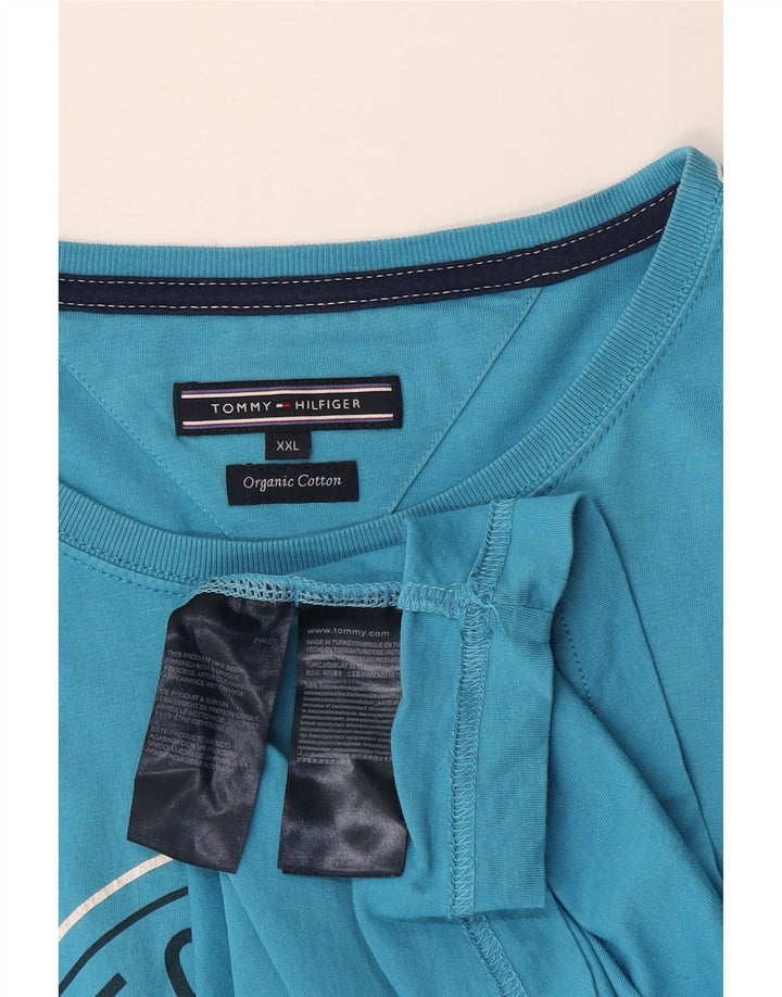 Tommy Hilfiger Herren Grafik T-Shirt Top 2XL Blau Baumwolle