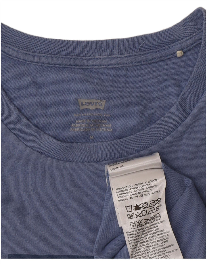 Levi's Damen-T-Shirt mit Grafik, UK 14, mittelblaue Baumwolle