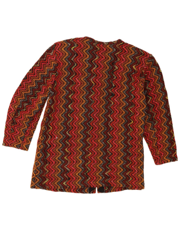 Vintage Damen Blazerjacke mit 5 Knöpfen, Gr. 16, groß, rot gestreift