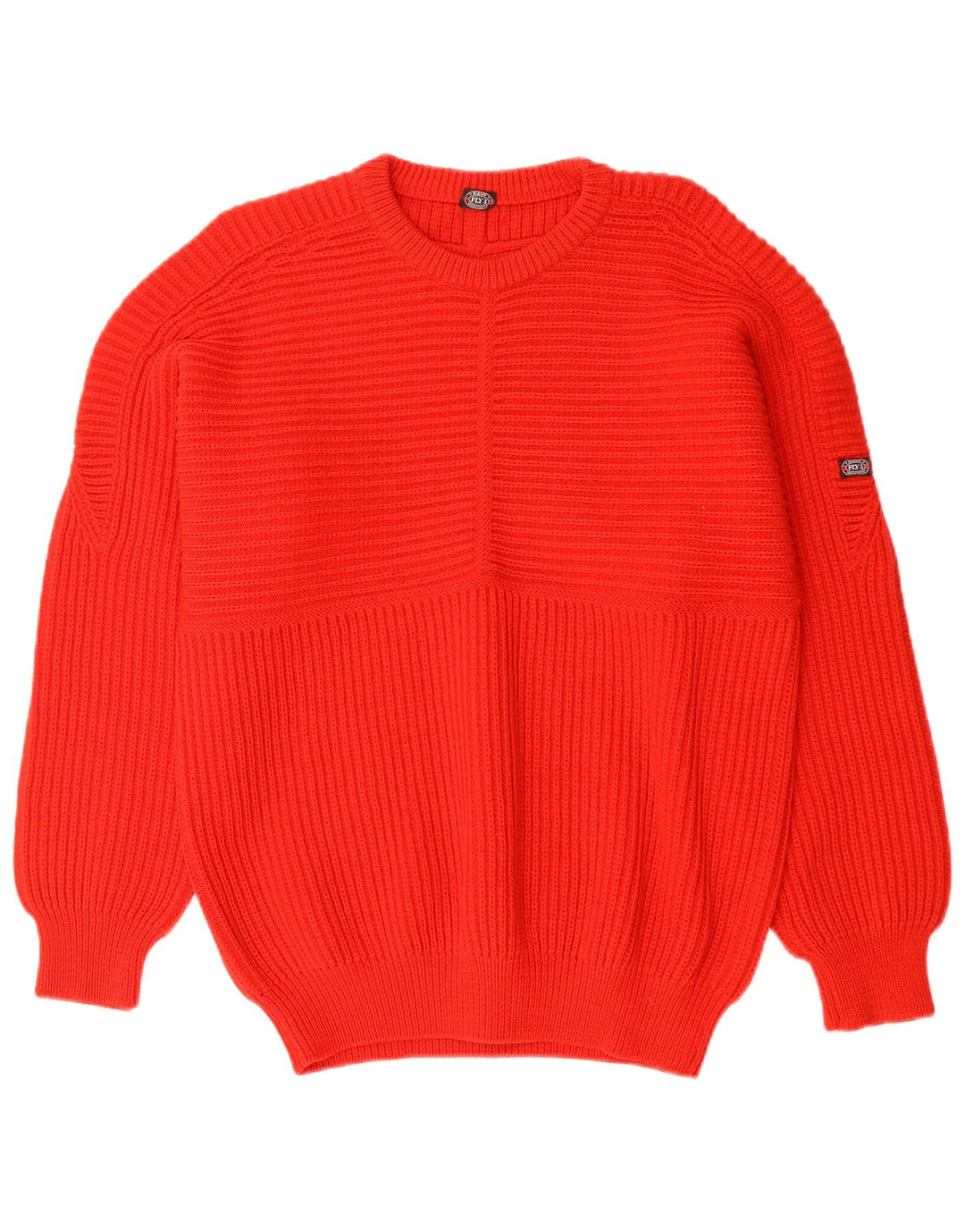 VINTAGE Herren-Pullover mit U-Boot-Ausschnitt, Mittelrot