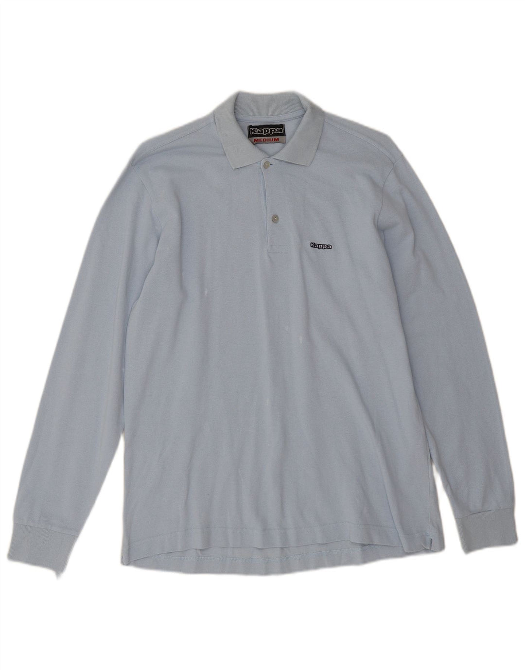 Kappa Herren-Langarm-Poloshirt aus mittelblauer Baumwolle
