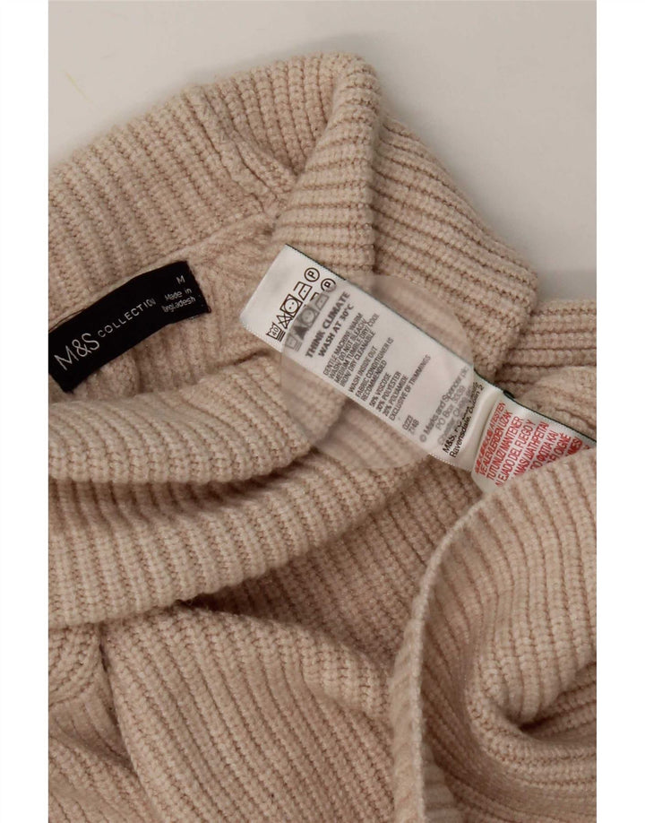 Marks & Spencer Damen-Pullover mit Rollkragen, Gr. 14, mittelbeige Viskose
