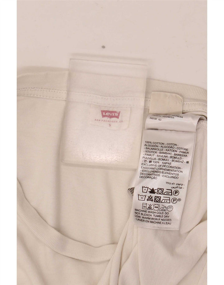 Levi's Damen T-Shirt Top UK 8 Small Weiße Baumwolle