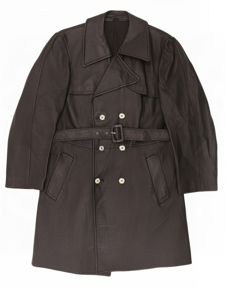 Fibok Herren Ledermantel UK 38 Medium Schwarz