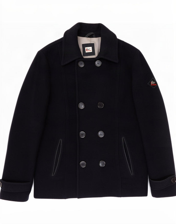 Roy Rogers Herren Pea Coat IT 50 Large Marineblaue Wolle