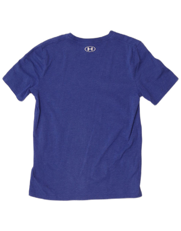 Under Armour Boys T-Shirt Top 13-14 Years XL Blue Flecked Cotton