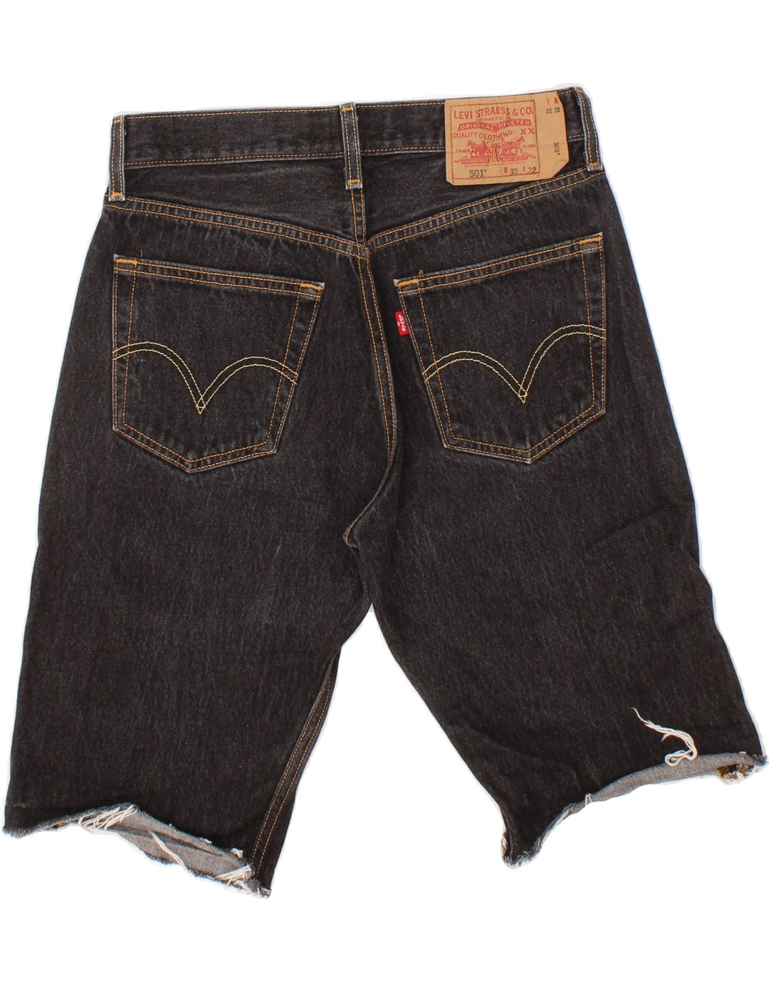 LEVI'S Herren 501 Denim Shorts W32 Mittelschwarze Baumwolle