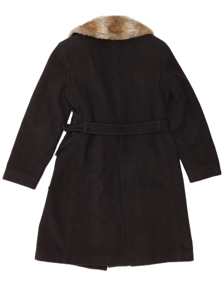 Hache Damen Zweireihiger Mantel IT 44 Medium Schwarz