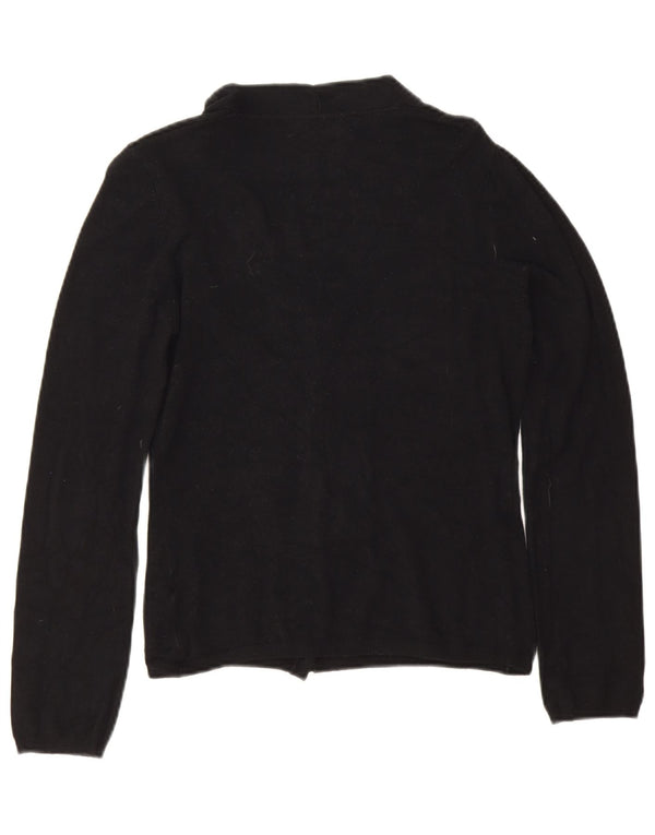 Zara Damen Crop Cardigan Pullover UK 12 Medium Schwarz