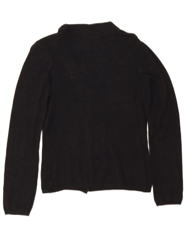 Zara Damen Crop Cardigan Pullover UK 12 Medium Schwarz