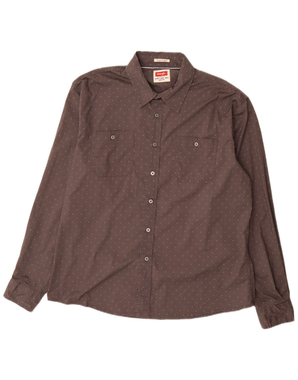 Wrangler Mens Flex for Comfort Regular Fit Shirt XL Grey Spotted Cotton
