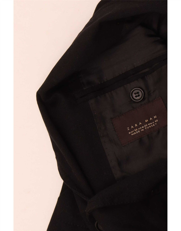 Zara Herren-Blazer mit 2 Knöpfen, EU 50, mittelschwarze Viskose