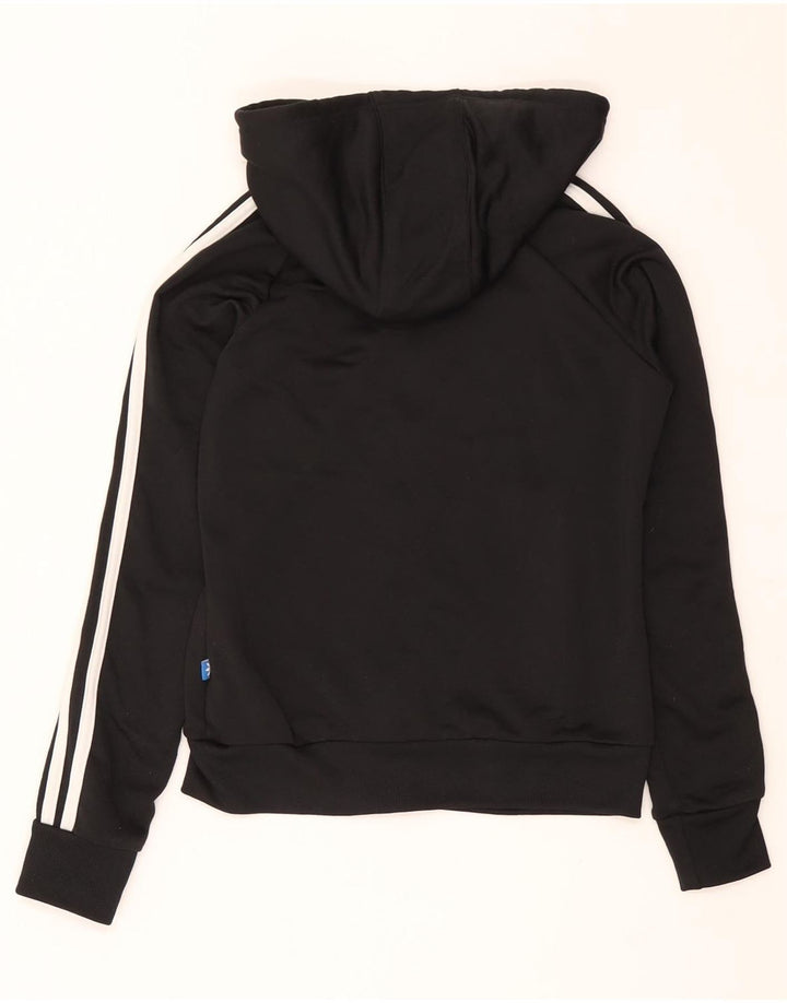 Adidas Damen Zip Hoodie Pullover UK 8 Small Schwarz Polyester