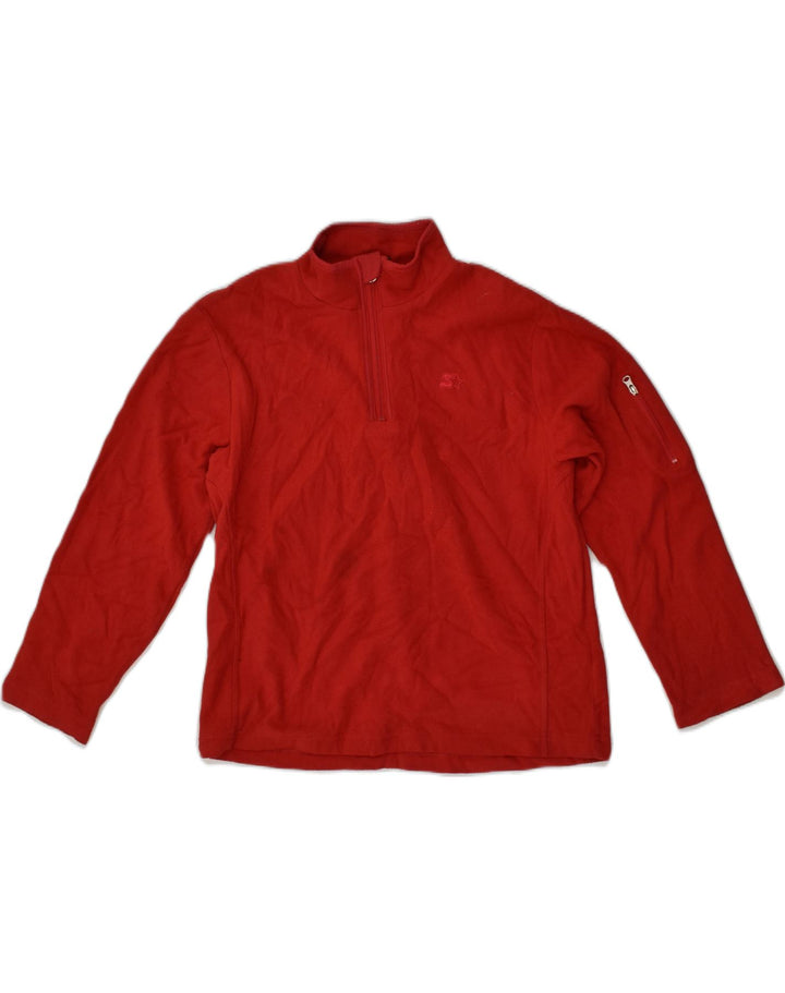 STARTER Boys Zip Neck Fleece Jumper 10-11 Years Large Red Polyester | Vintage Starter | Thrift | Second-Hand Starter | Used Clothing | Messina Hembry 