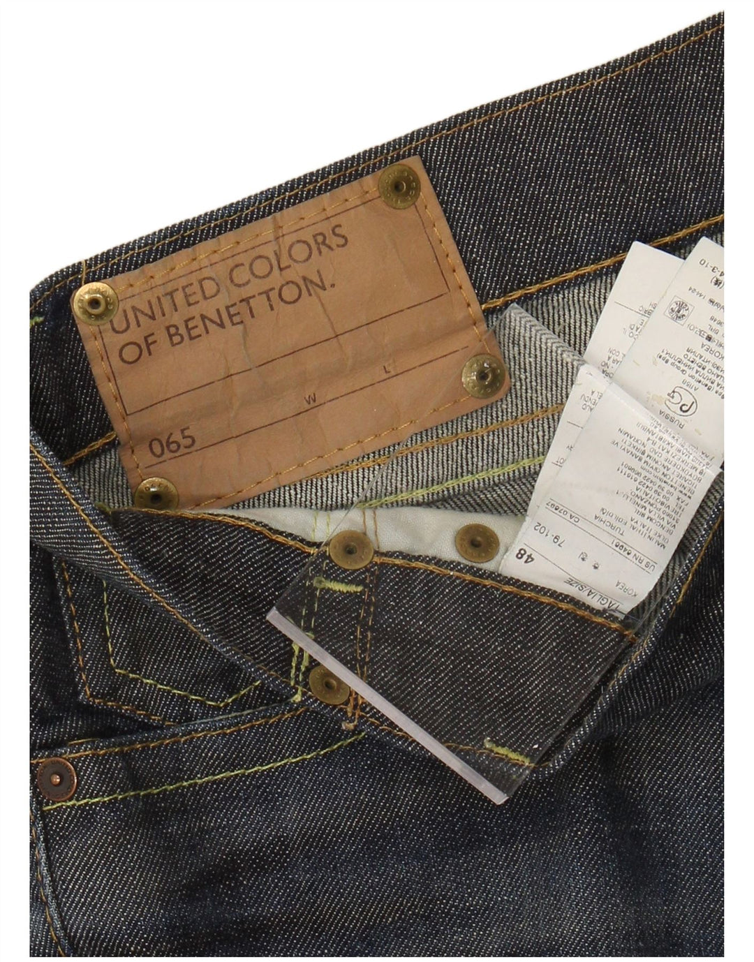 Benetton Herren Slim Jeans IT 48 Medium W34 L35 Blaue Baumwolle