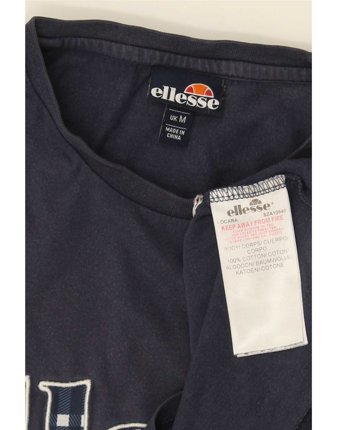 Ellesse Herren-T-Shirt mit Grafik, mittlere marineblaue Baumwolle