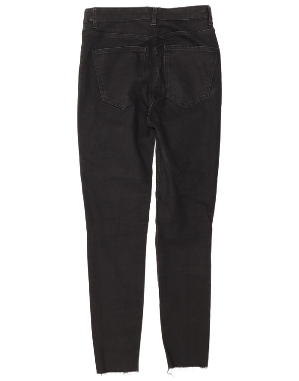 Zara Damen High Waist Distressed Skinny Jeans EU 40 Medium W30 L28 Schwarz