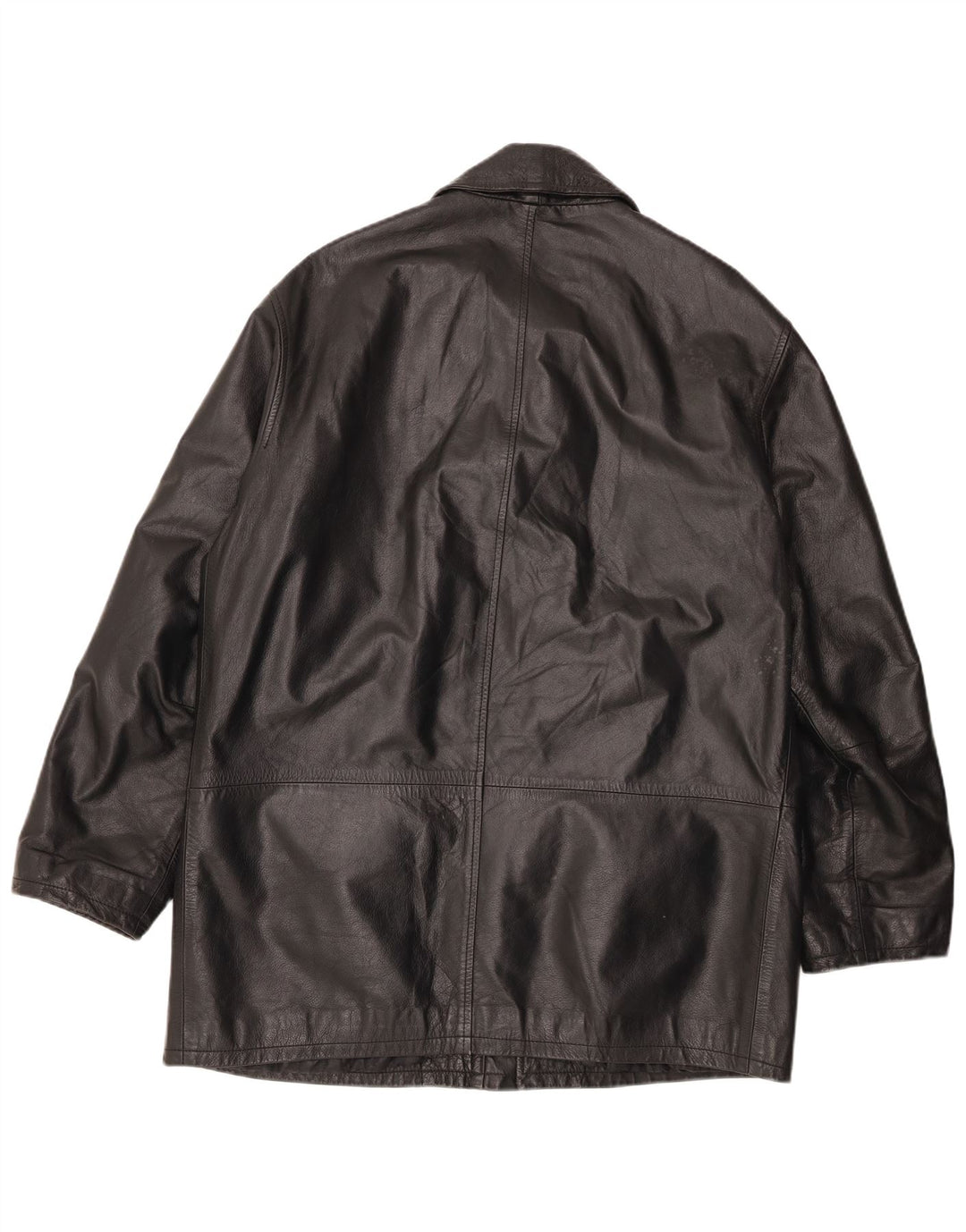 VINTAGE Herren Lederjacke IT 50 Großes schwarzes Leder