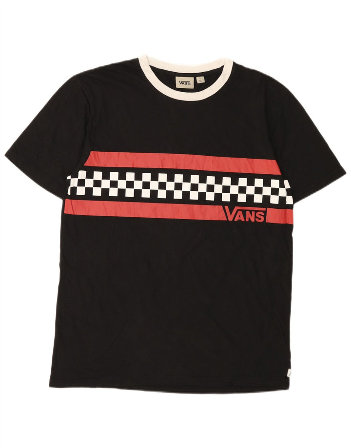 Vans Herren-T-Shirt mit Grafik, groß, schwarz, geometrisch, Baumwolle