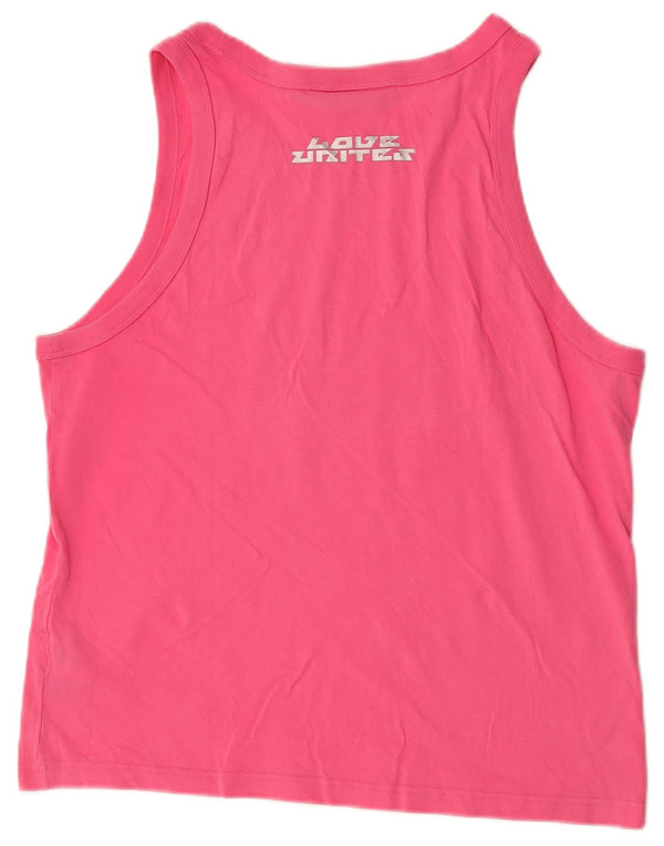 Adidas Damen Pabllo Vittar Graphic Vest Top UK 14 Mittelrosa Baumwolle