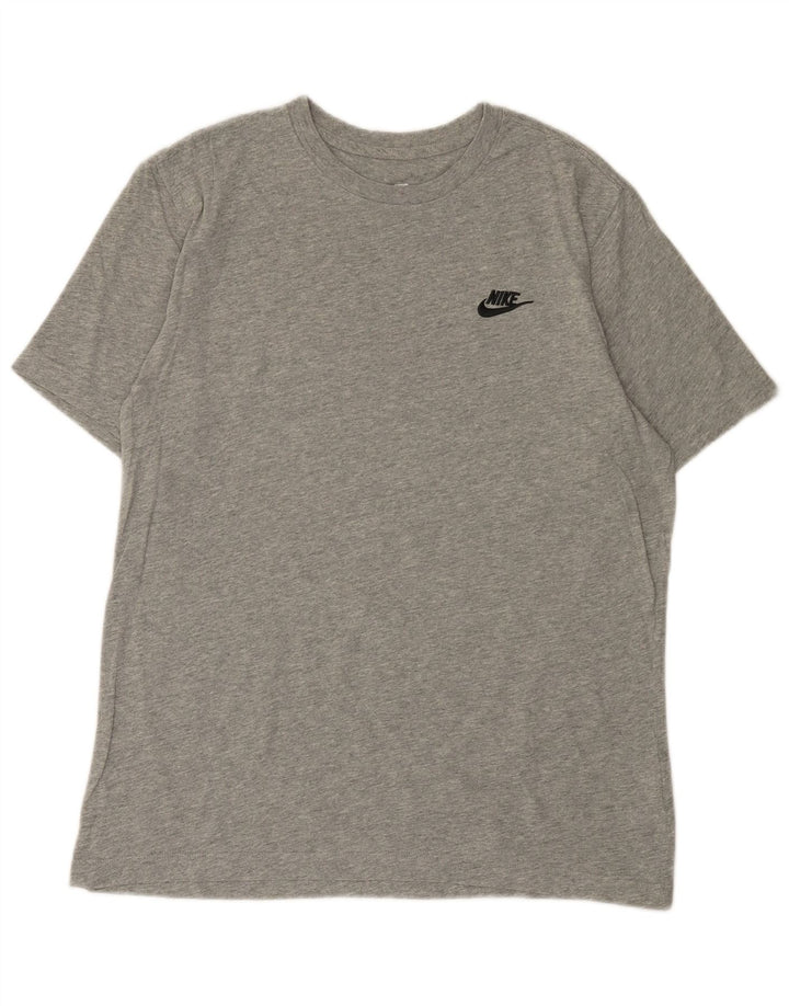 NIKE Herren-T-Shirt-Oberteil aus mittelgrauer Baumwolle
