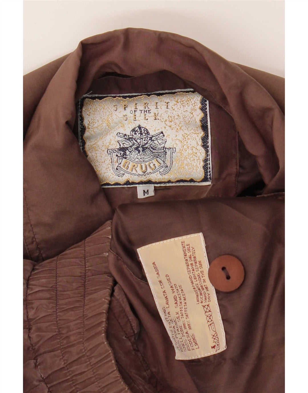 Brugi Herren Bomberjacke UK 38 Mittelbraune Seide