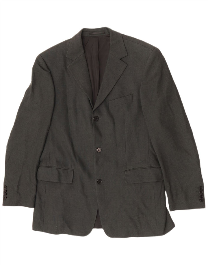 Hugo Boss Herren-Blazer mit 3 Knöpfen, EU 50, große graue Wolle