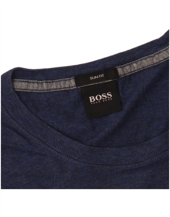 Hugo Boss Slim Fit T-Shirt-Oberteil für Herren aus mittelblauer Baumwolle