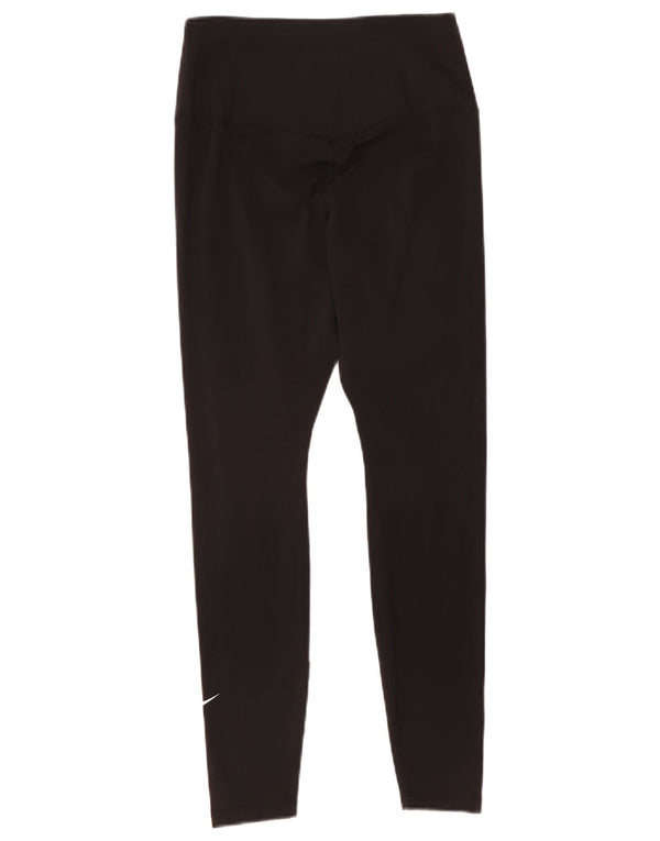 Nike Damen Dri Fit Leggings UK 12 Medium Schwarz Polyester