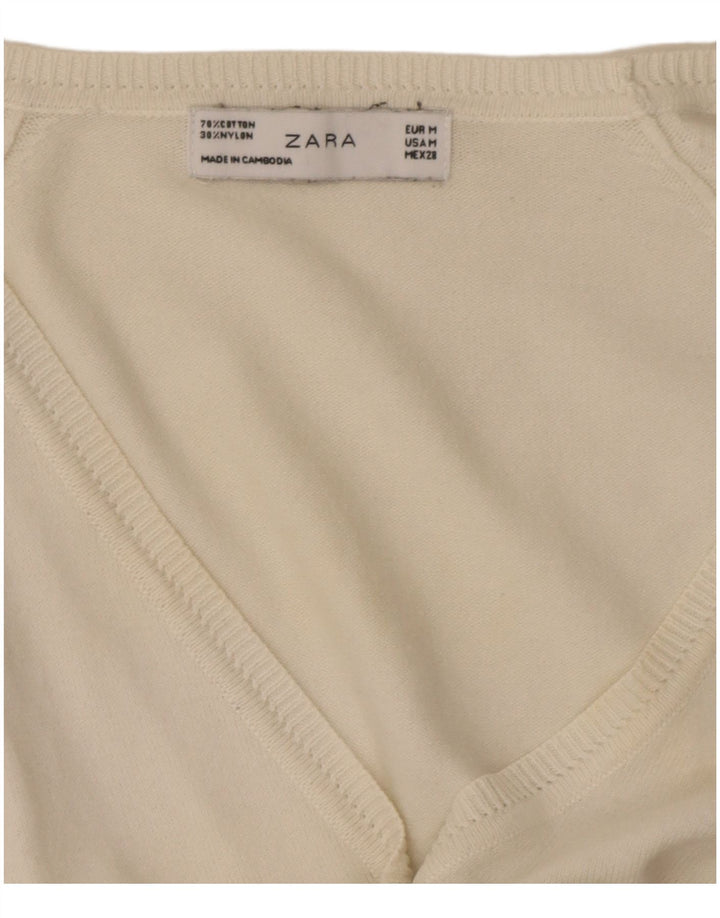 Zara Damen-Cardigan mit normaler Passform, Gr. 12, Mittelweiß