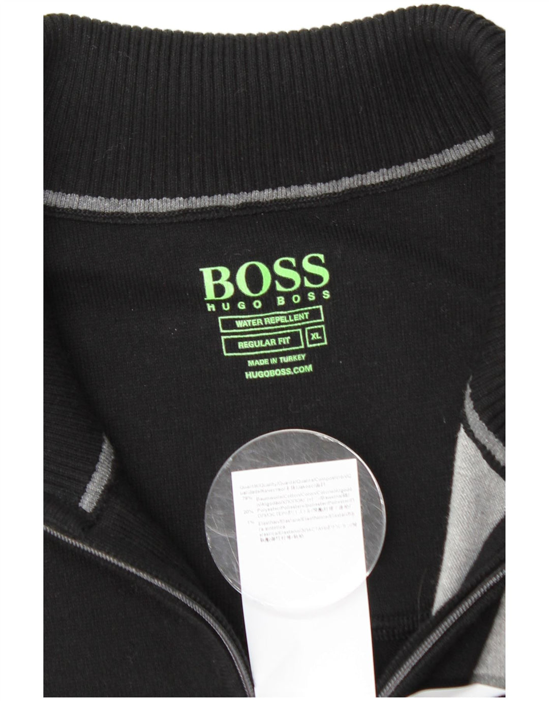 HUGO BOSS Herren-Pullover mit normaler Passform und Reißverschluss, XL, Schwarz, Farbblock
