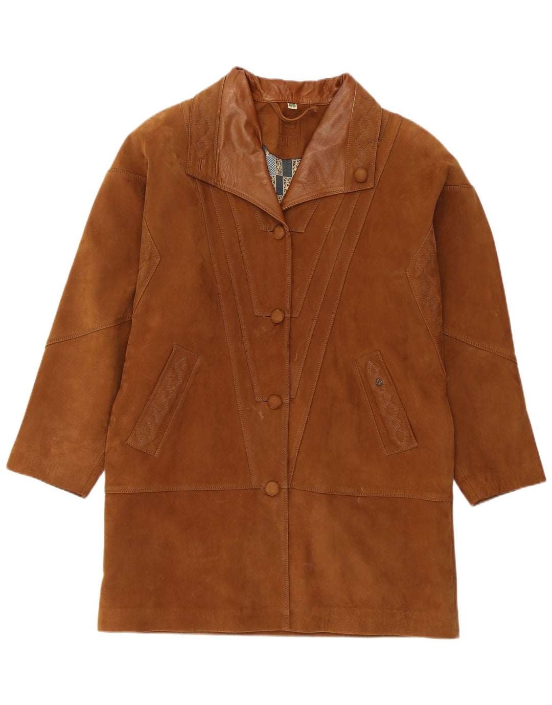 HEITORN Damen Wildledermantel EU 46 XL Braunes Leder