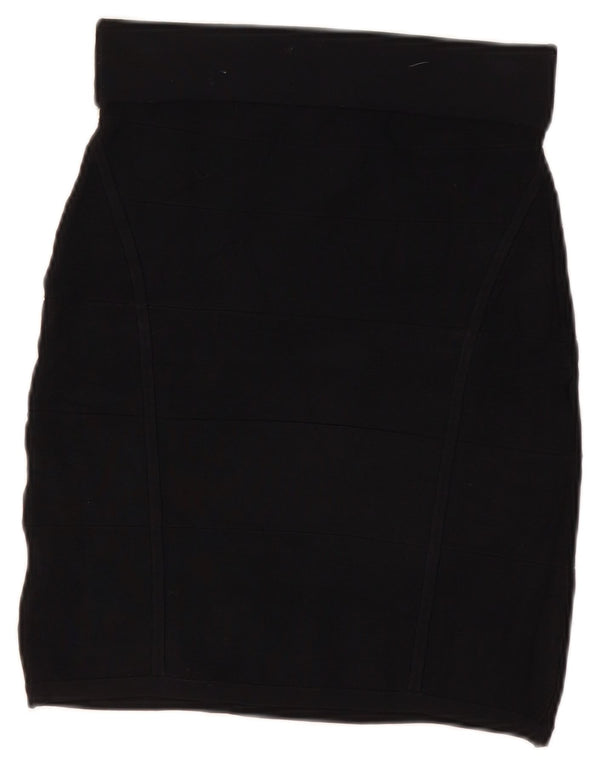 Oasis Damen Bleistiftrock UK 12 Medium W28 Schwarze Viskose