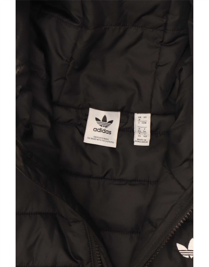 Adidas Damen-Jacke mit Kapuze, gepolstert, UK 8, Größe S, Schwarz, Polyester