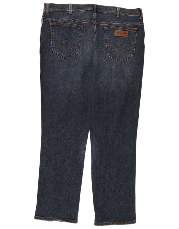 Wrangler Herren Straight Jeans W42 L32 Marineblaue Baumwolle
