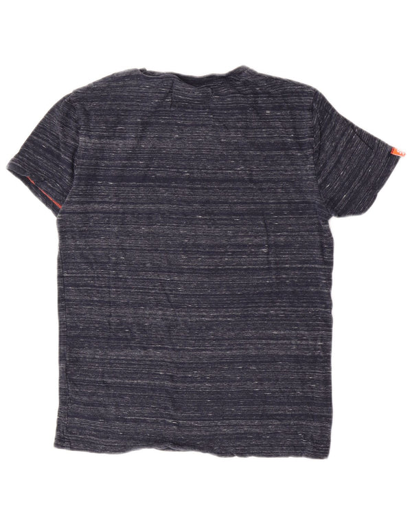Superdry Herren T-Shirt Top XS Blau gefleckte Baumwolle