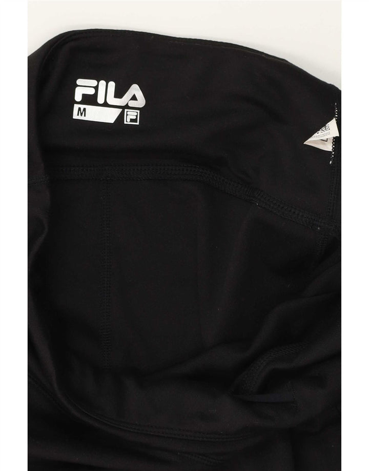 Fila Damen Leggings UK 12 Medium Schwarz